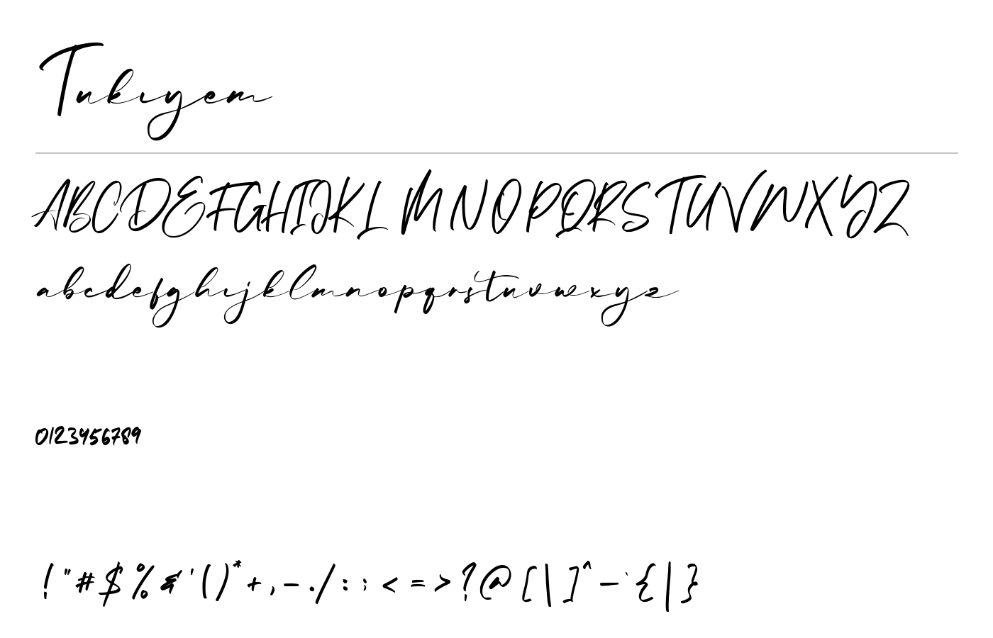 Tukiyem Font preview