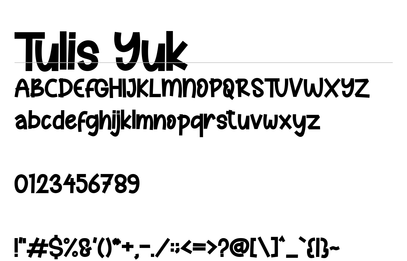 Tulis Yuk Font preview