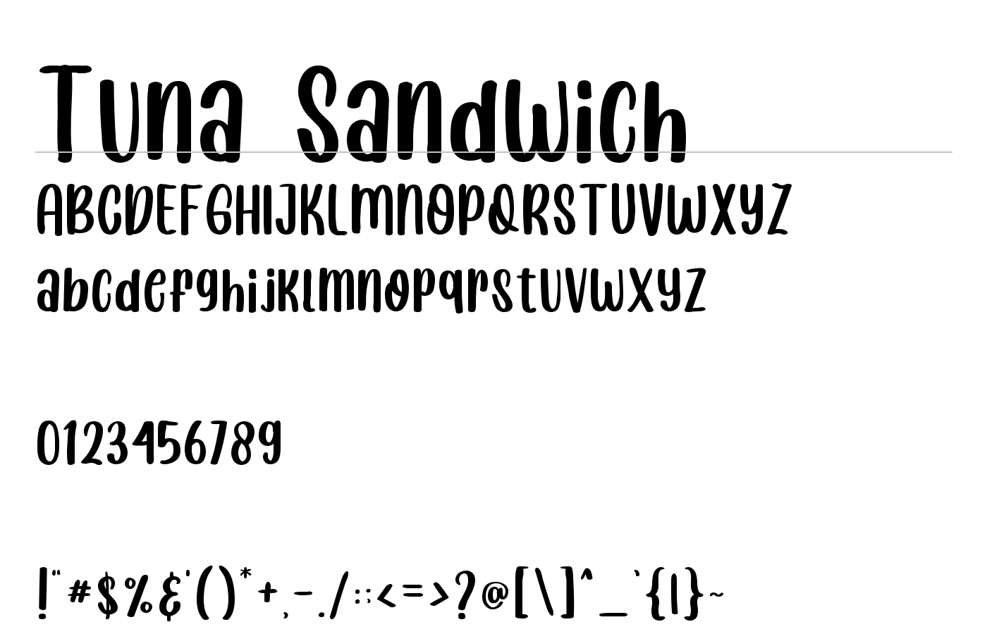 Tuna Sandwich Font preview