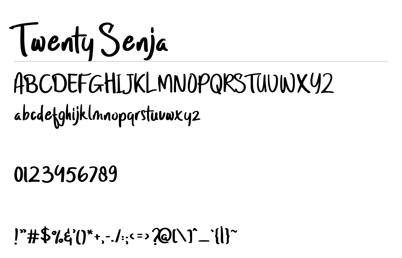 Twenty Senja Font preview