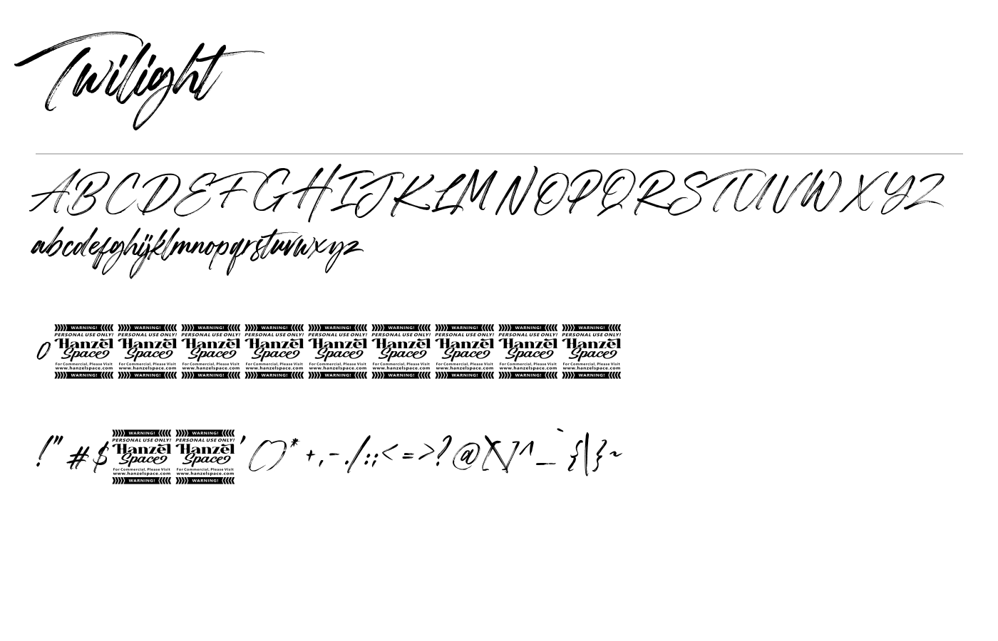 Twilight Font preview