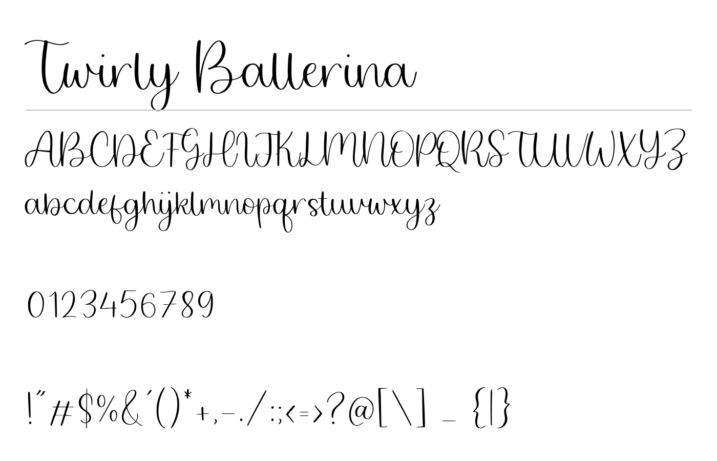 Twirly Ballerina Font preview