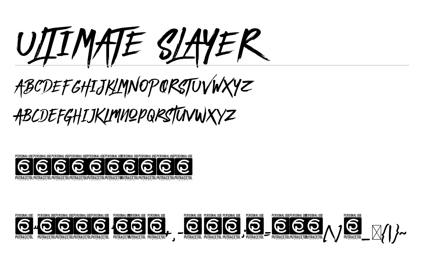 Ultimate Slayer Font preview