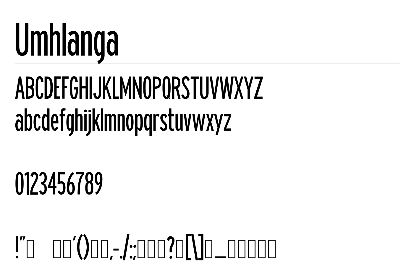 Umhlanga Sans Font preview