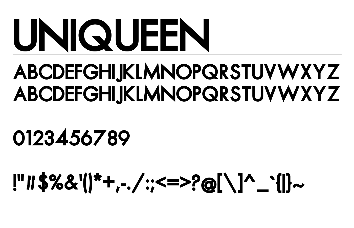 Uniqueen Font preview