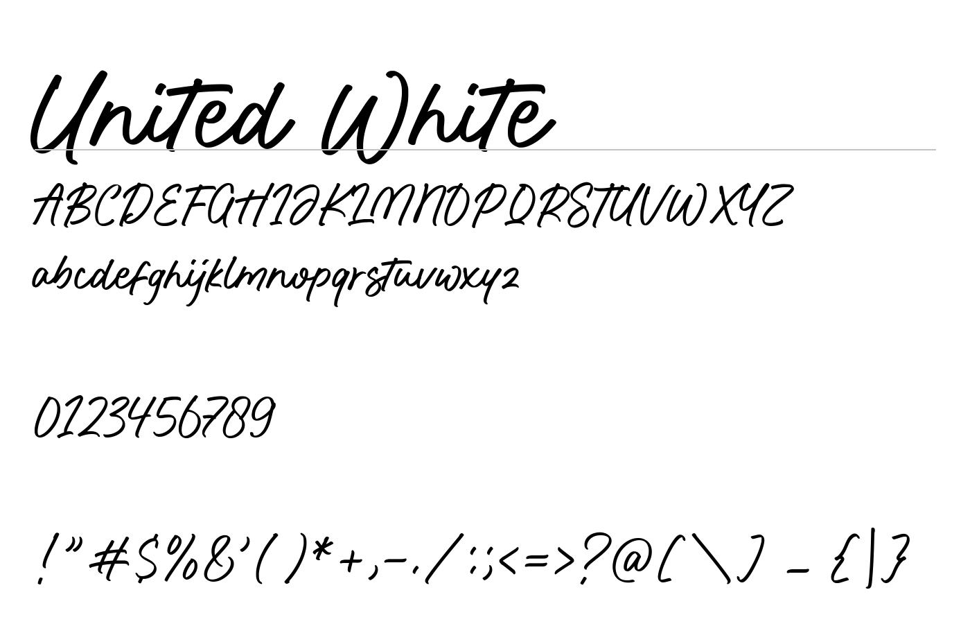 United White Font preview