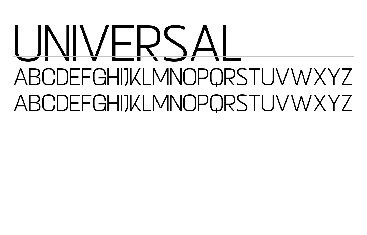 Universal Font preview