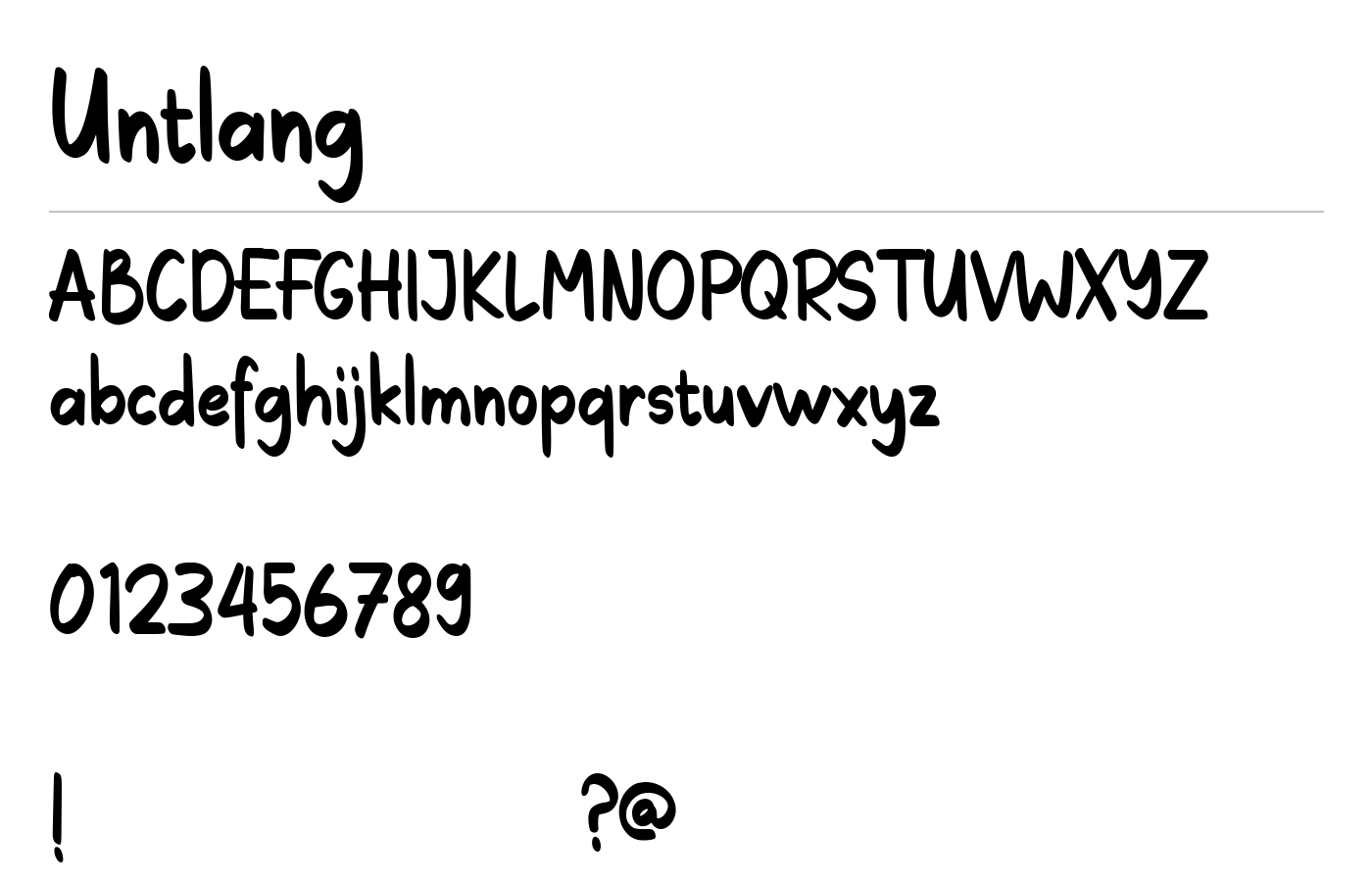 Untlang Font preview