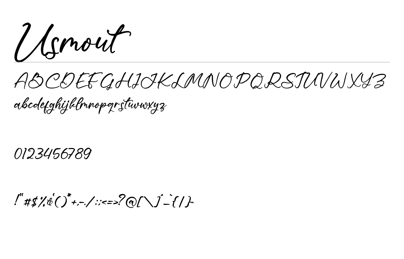 Usmout Font preview
