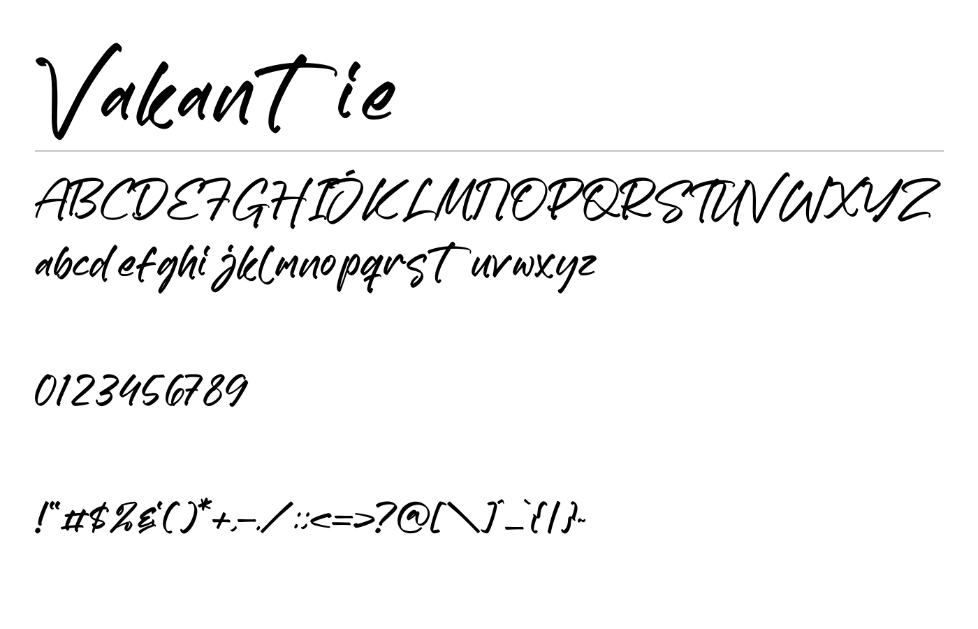 Vakantie Font preview