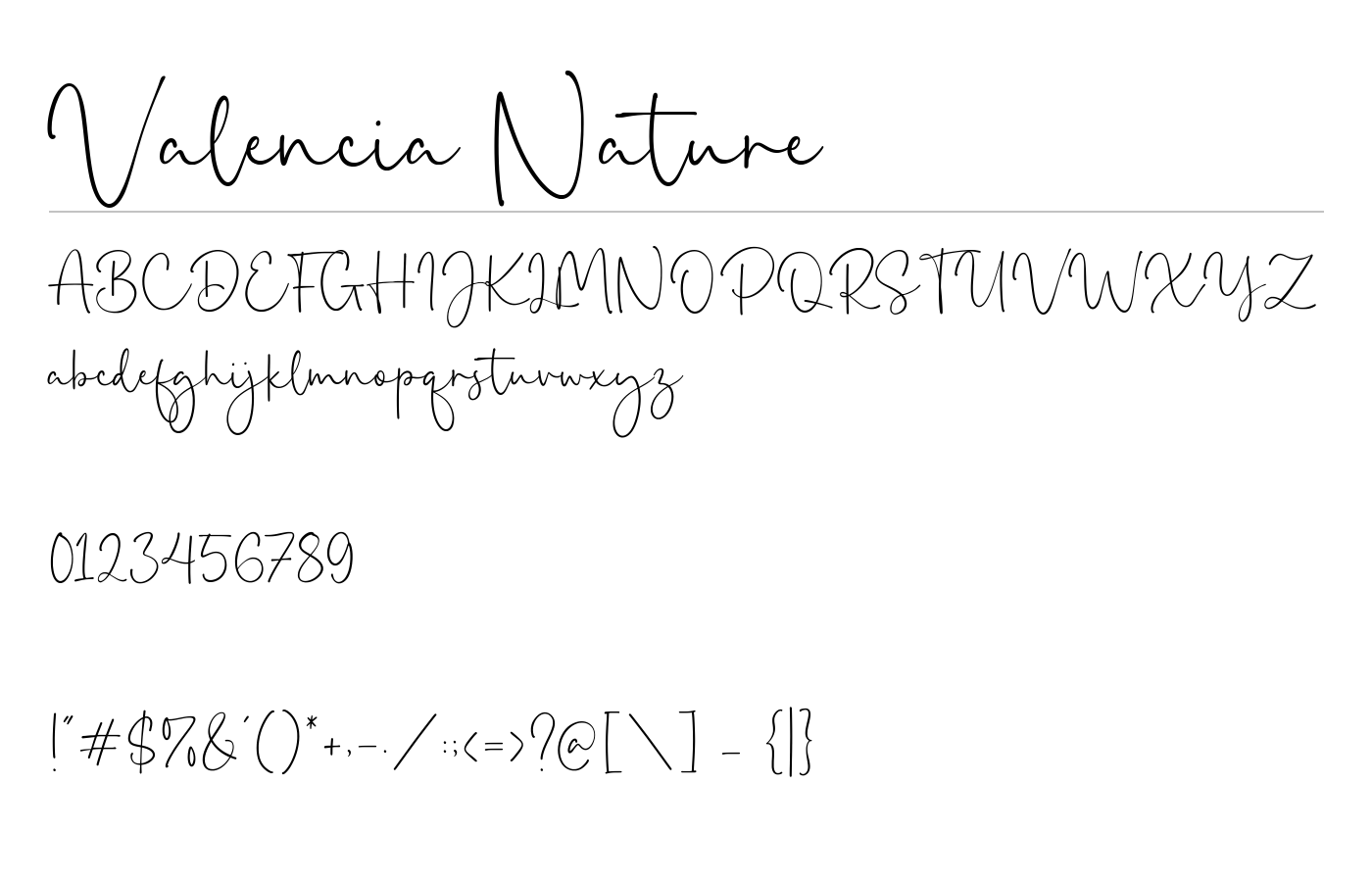 Valencia Nature Font preview