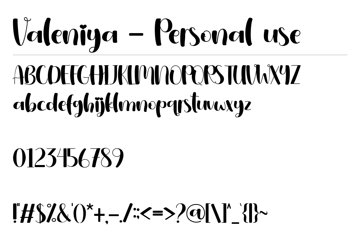 Valeniya Font preview