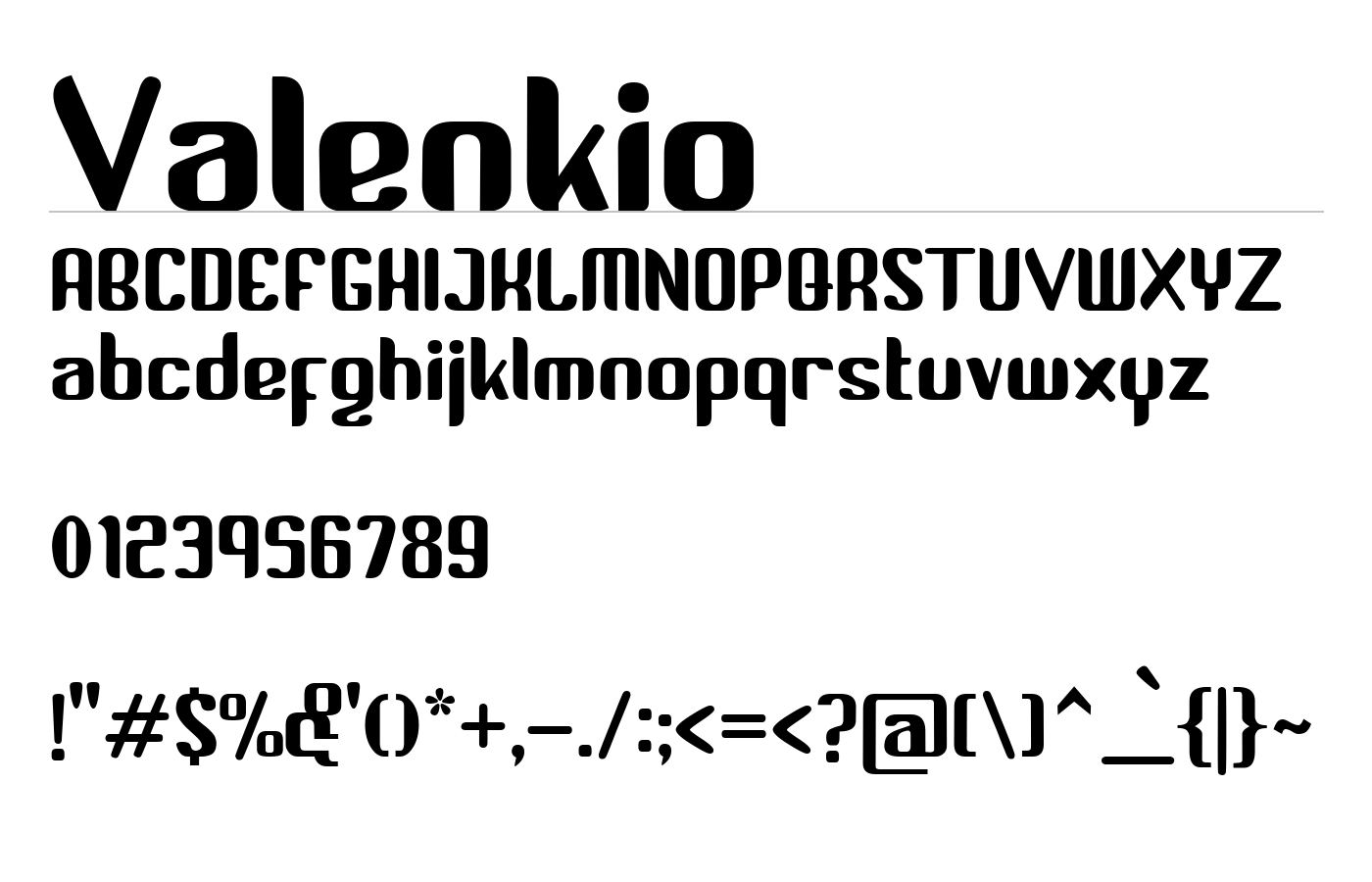 Valenkio Font preview