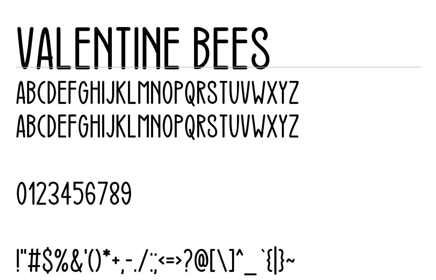 Valentine Bees Font preview