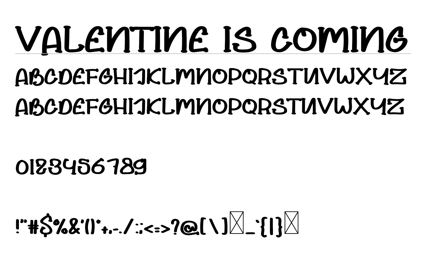 Valentine is Coming Font preview
