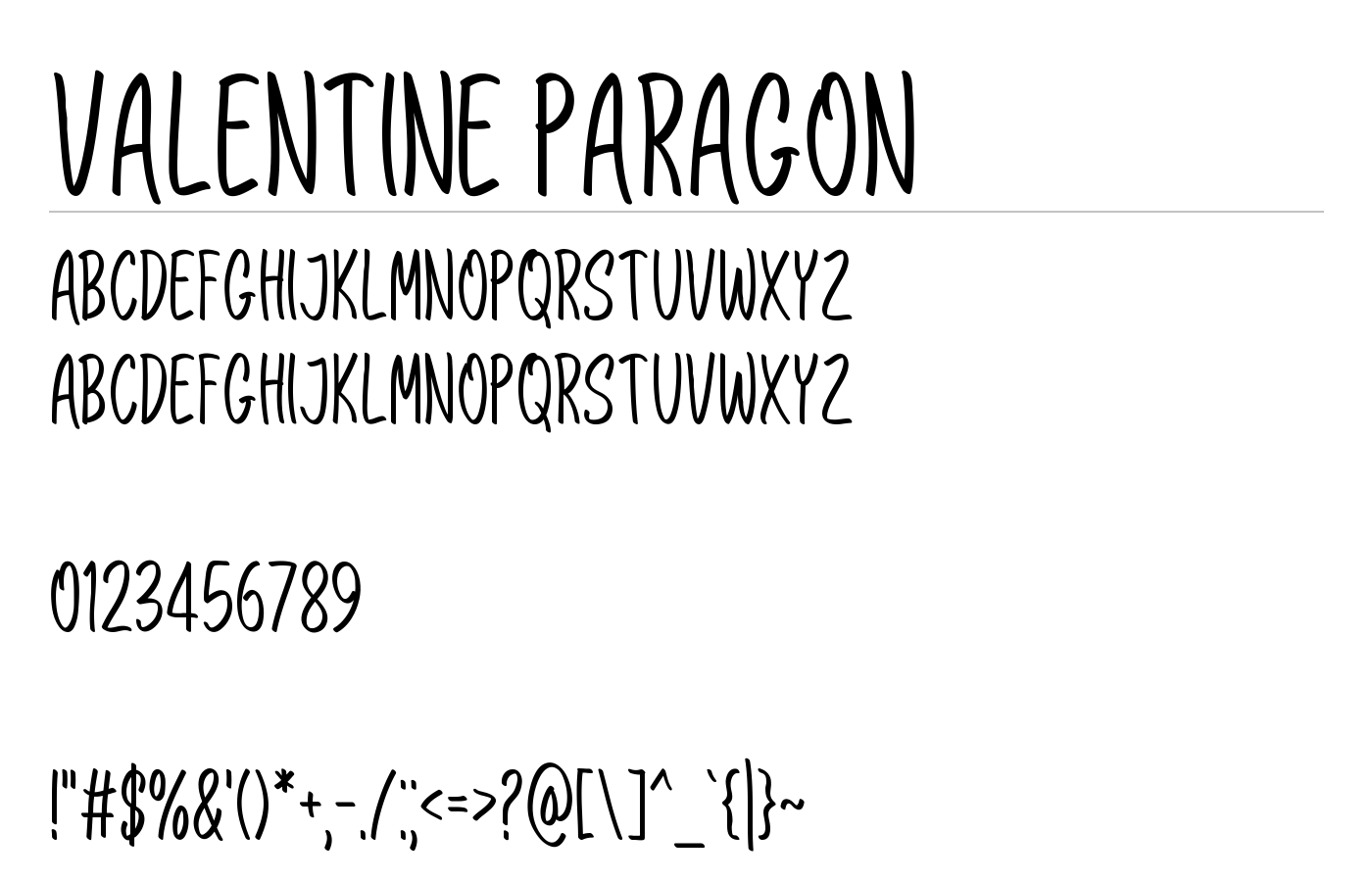 Valentine Paragon Font preview