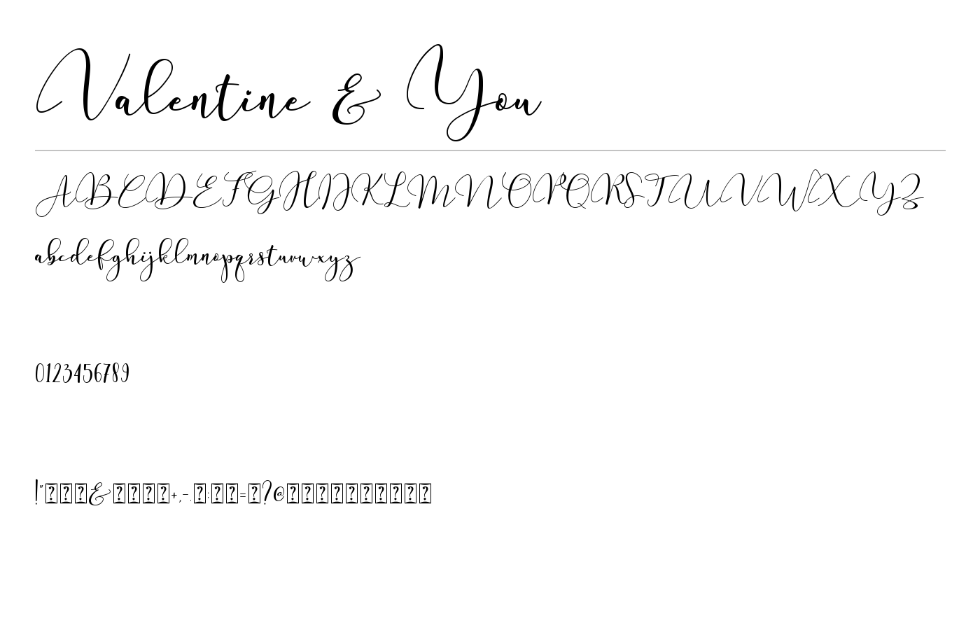 Valentine & You Font preview