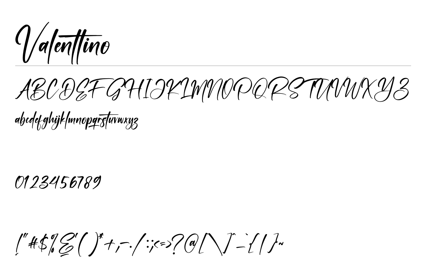Valenttino Font preview
