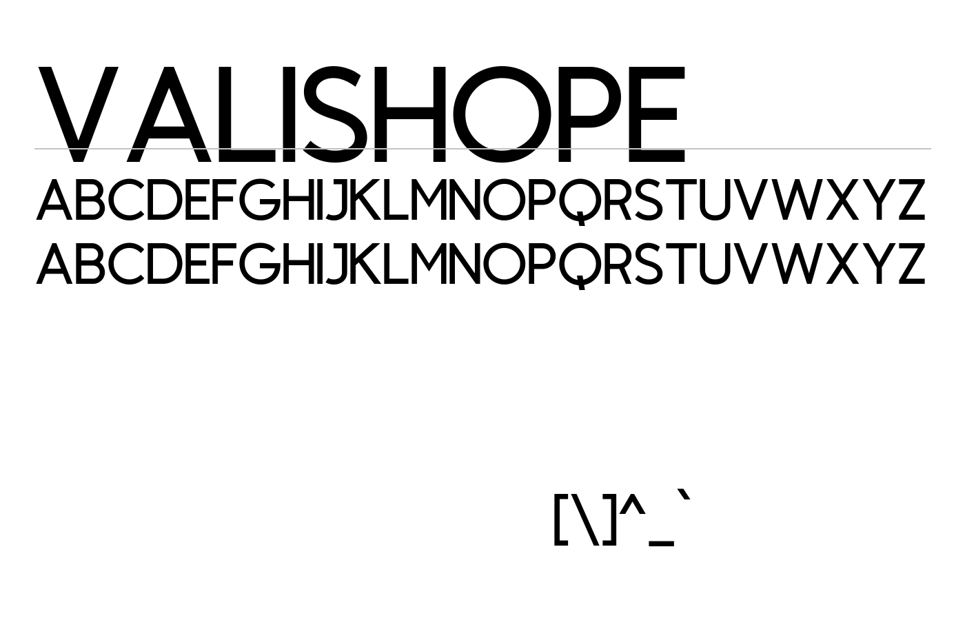 Valishope Font preview