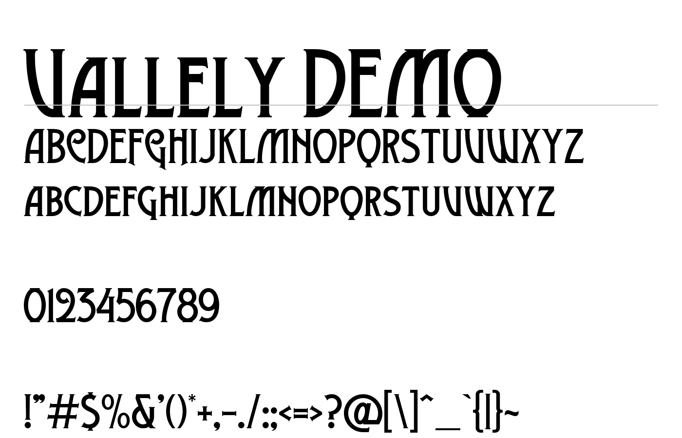 Vallely Font preview