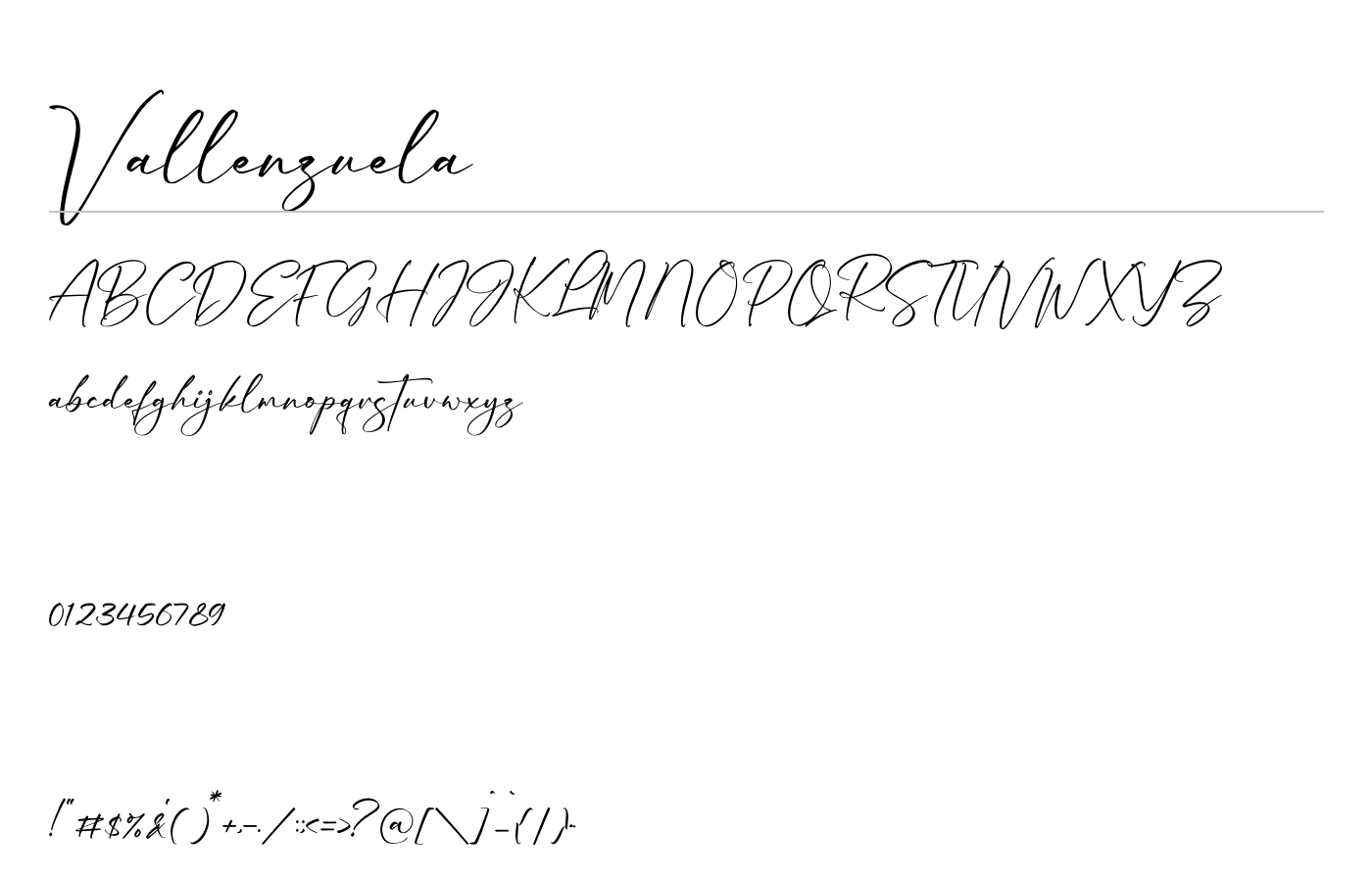 Vallenzuela Font preview