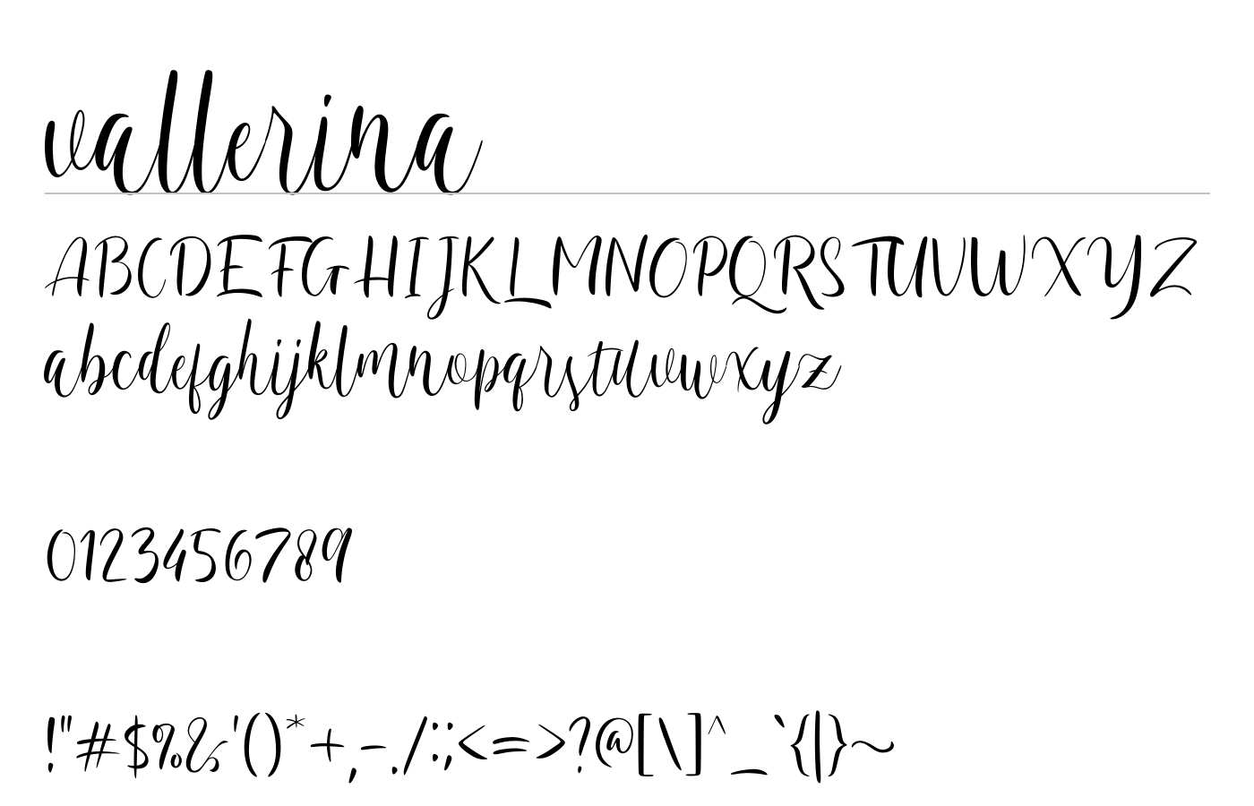 Vallerina Script Font preview