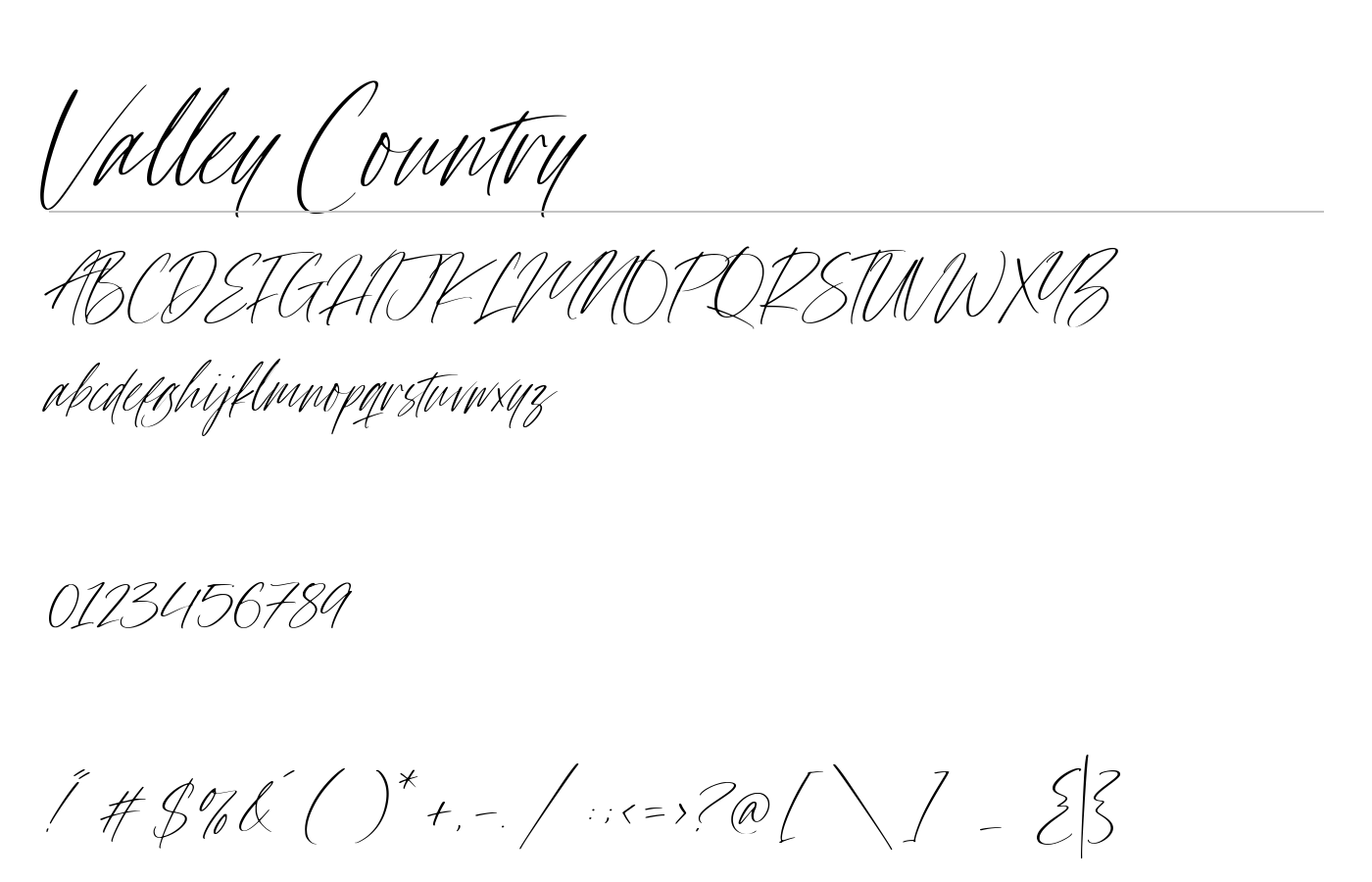 Valley Country Font preview