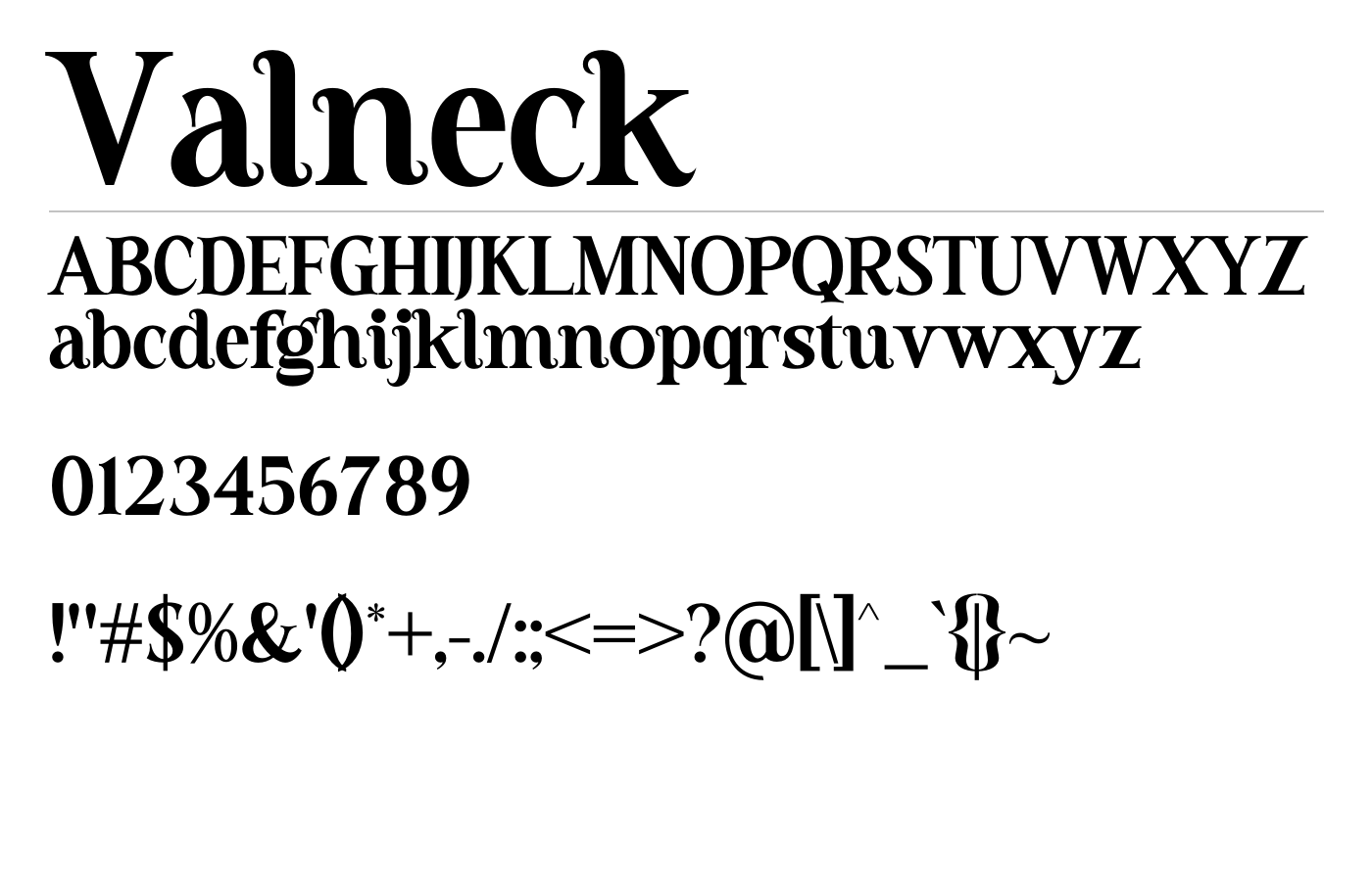 Valneck Font preview