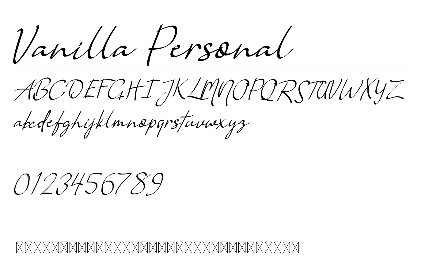 Vanilla Font preview