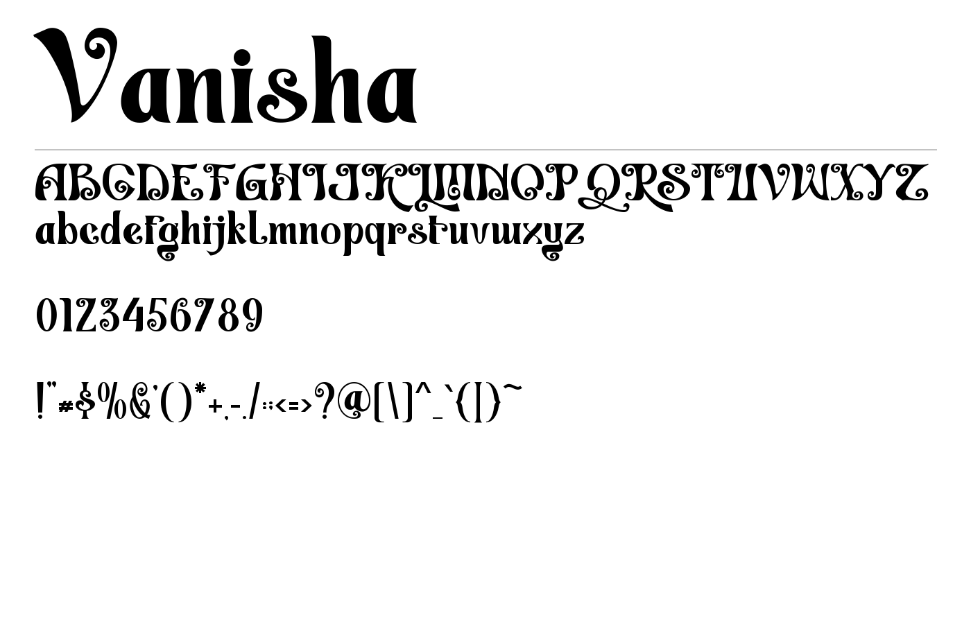 Vanisha Font preview