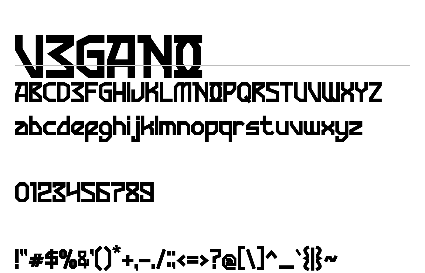 Vegano Font preview