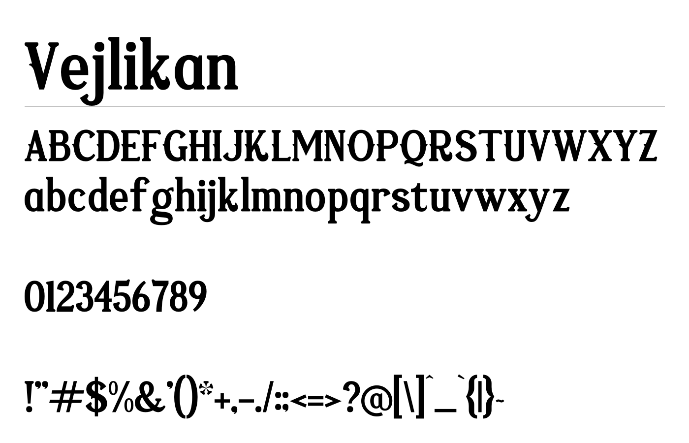 Vejlikan Font preview