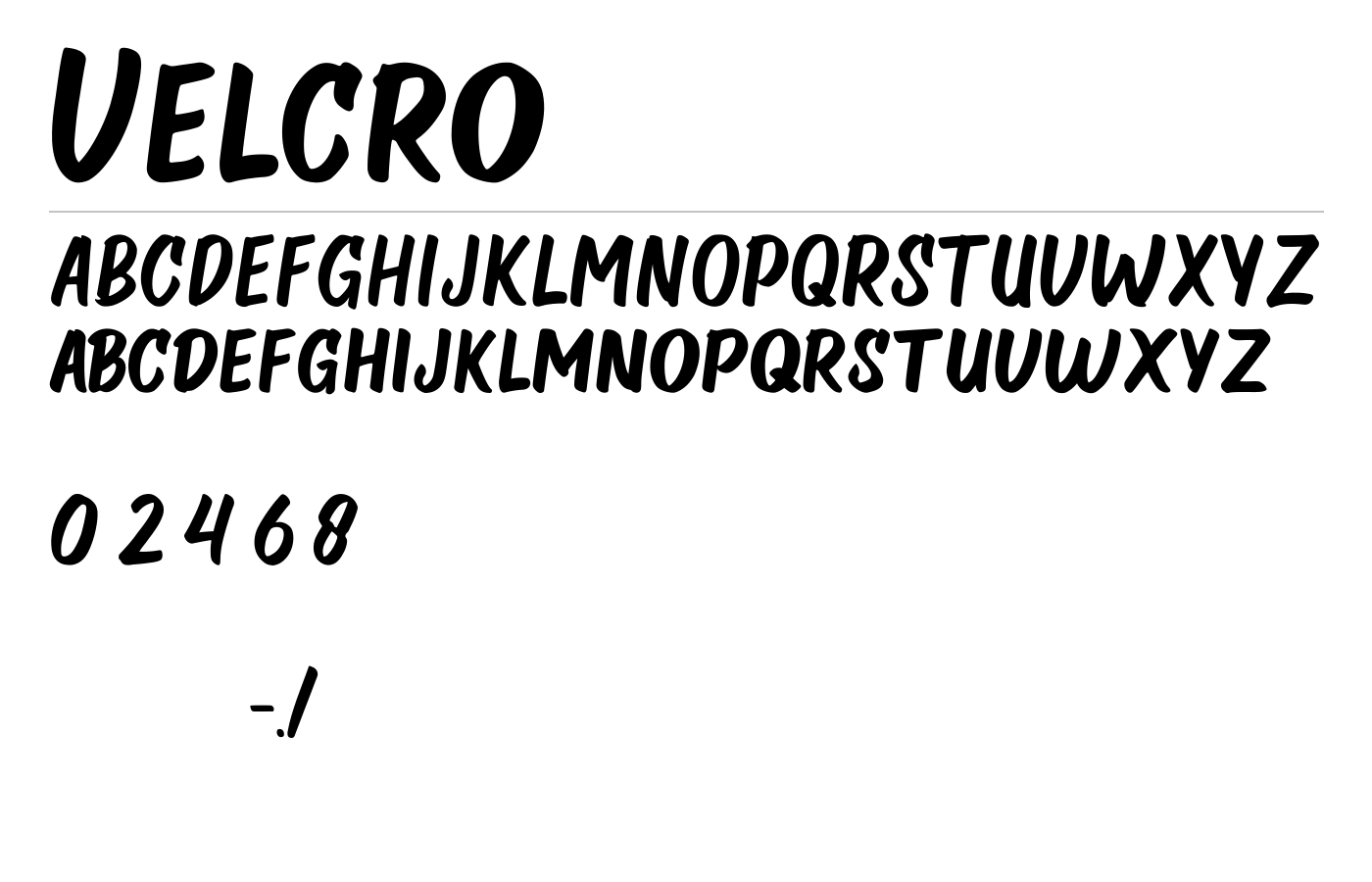 Velcro Font preview