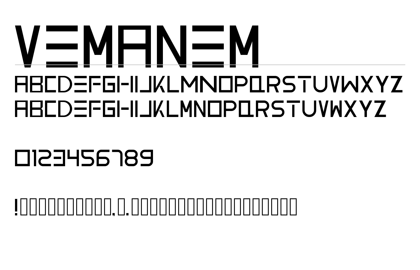 Vemanem Font preview