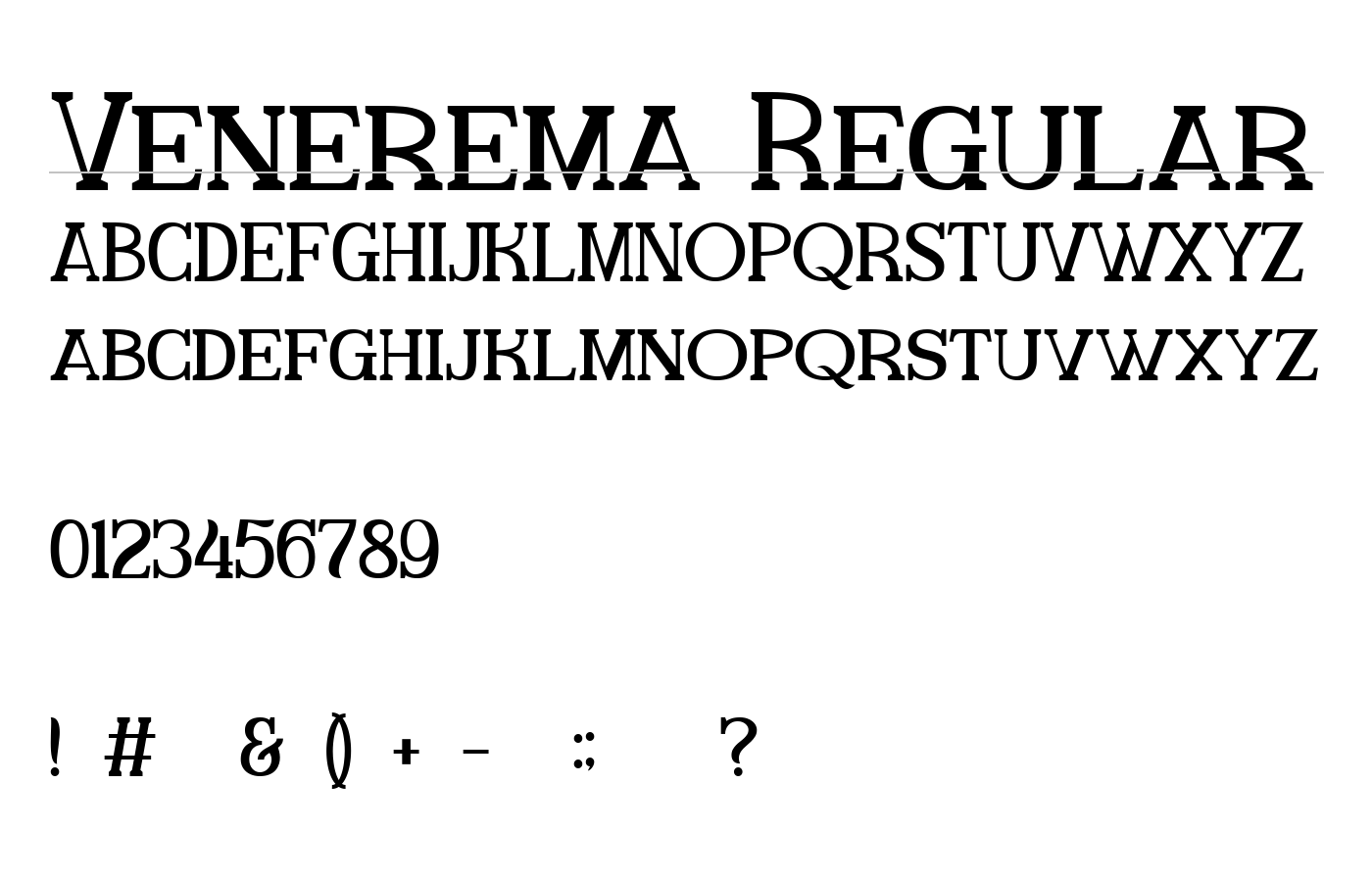 Venerema Font preview