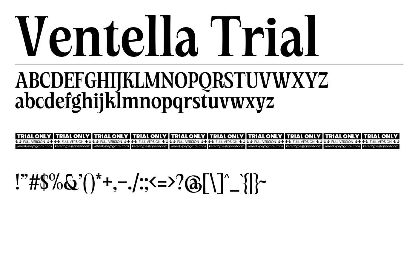 Ventella Font preview
