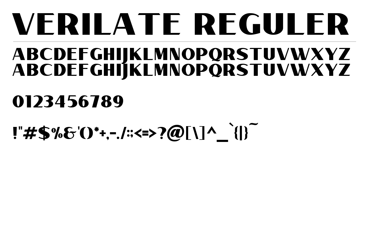 Verilet Font preview