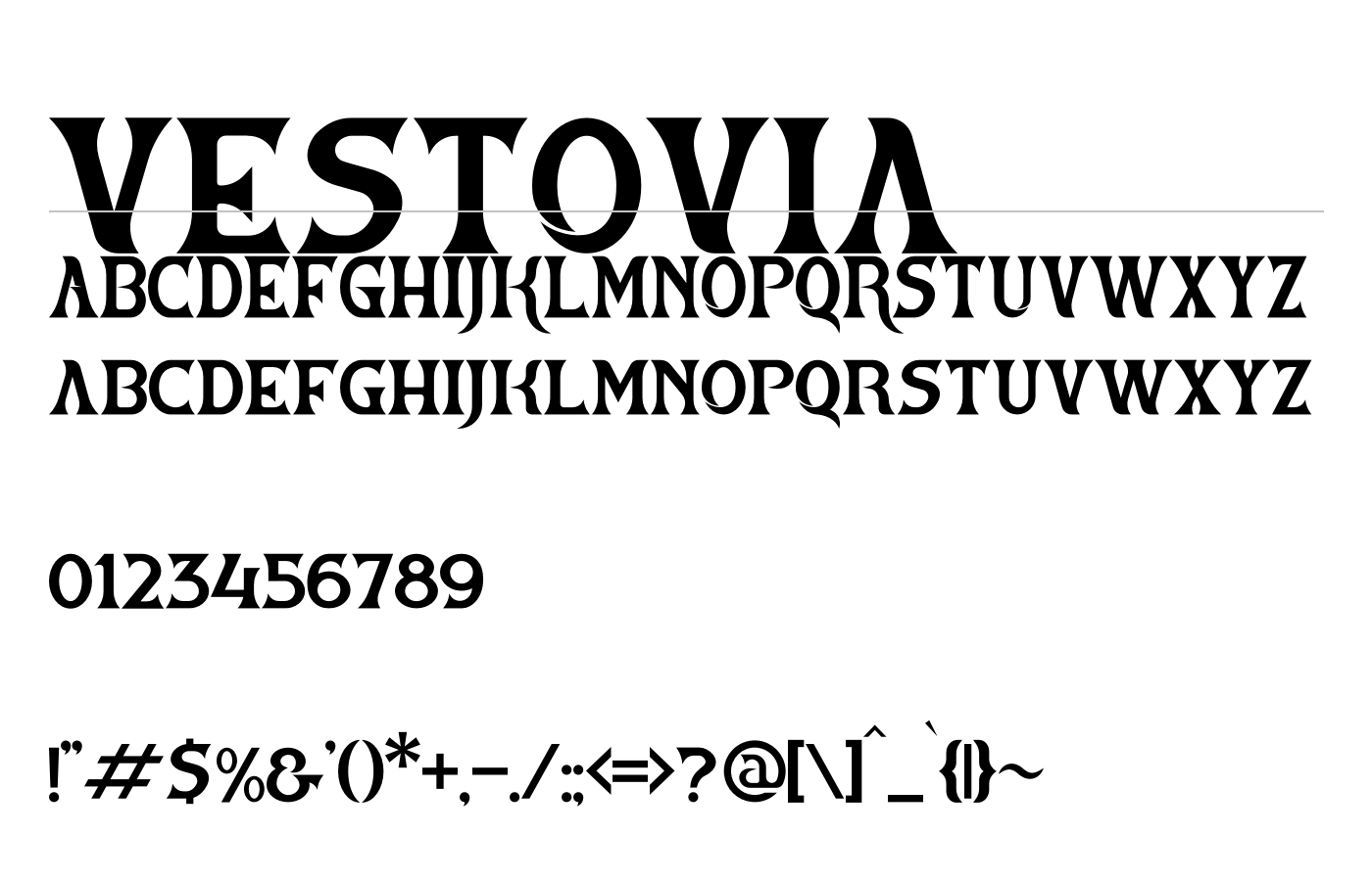 Vestovia Font preview