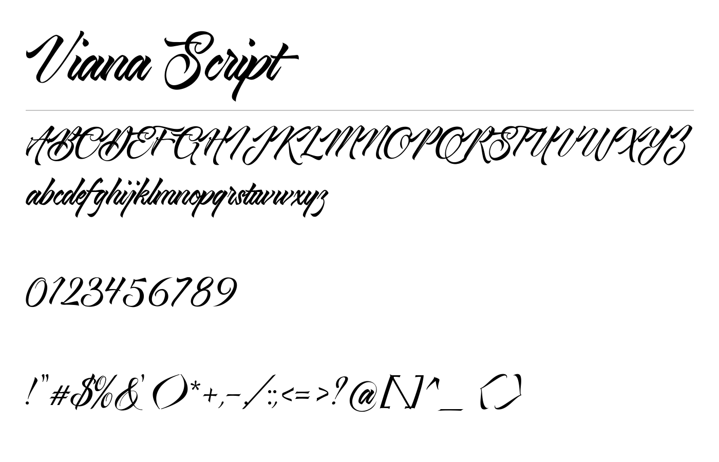 Viana Script Typeface preview