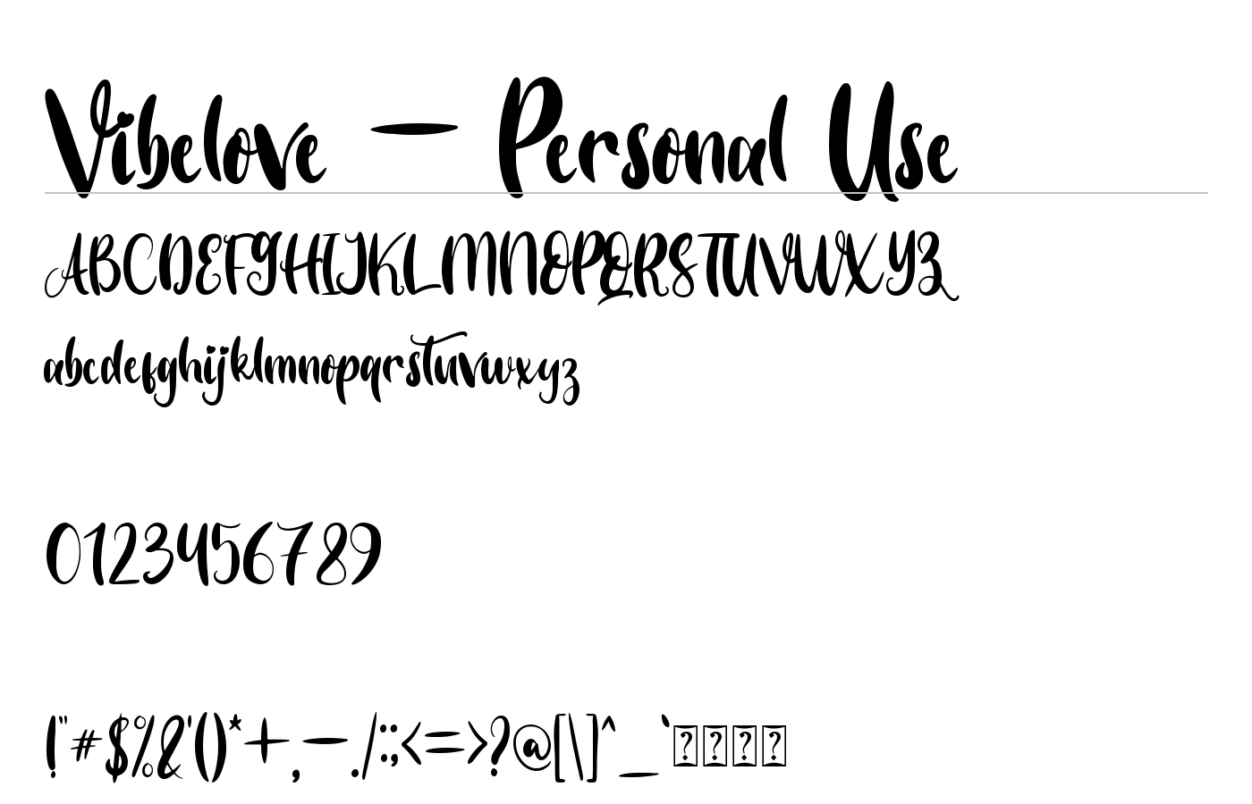 Vibelove Font preview