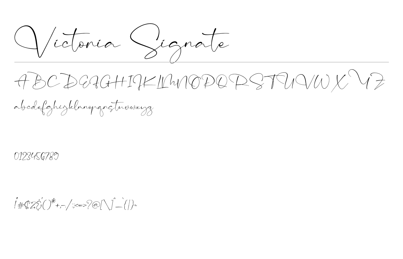 Victoria Signate Font preview