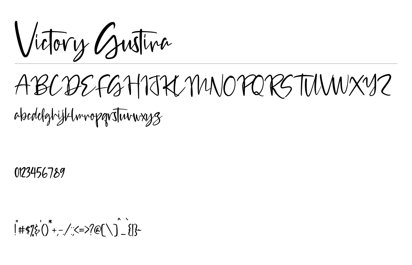 Victory Gustina Font preview