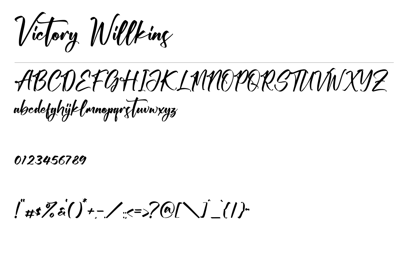 Victory Willkins Font preview