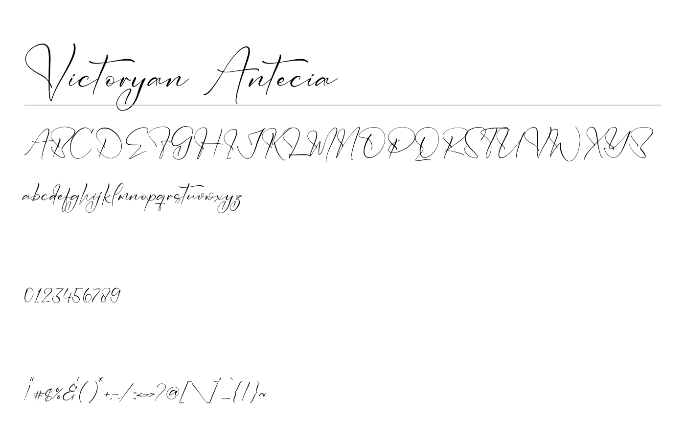 Victoryan Antecia Font preview