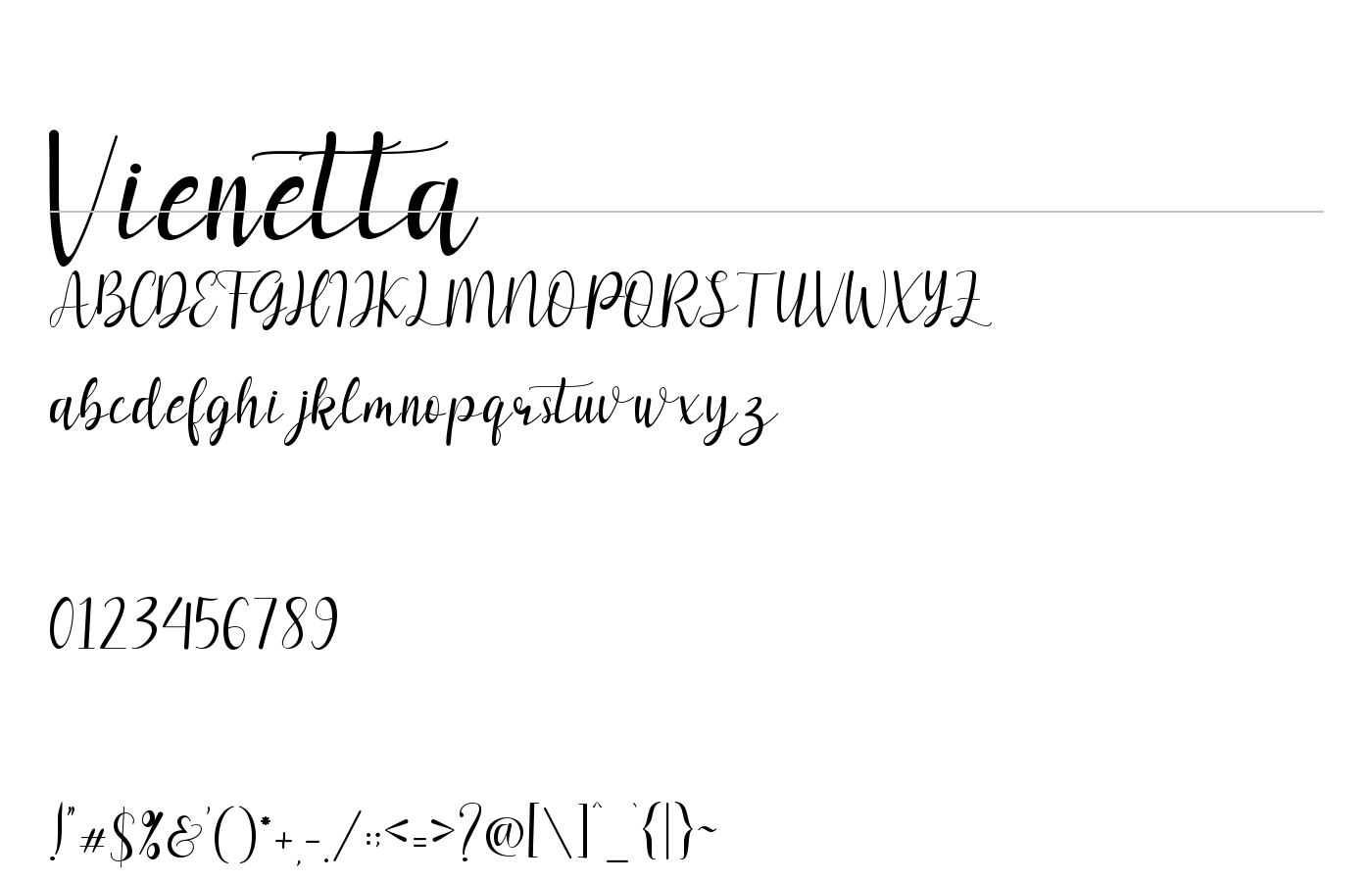 Vienetta Font preview