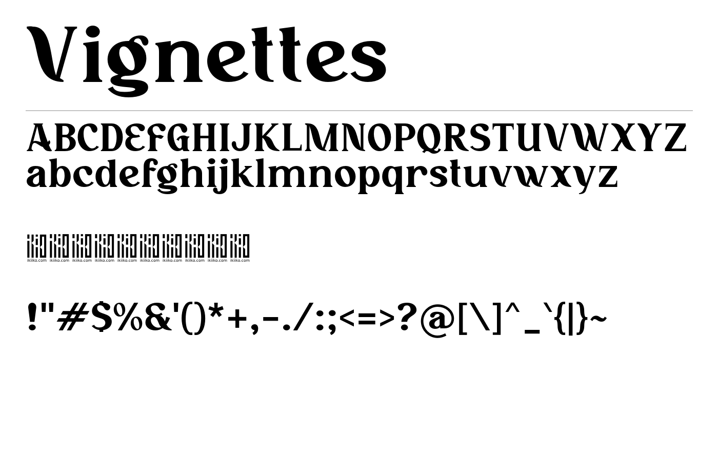 Vignettes Font preview