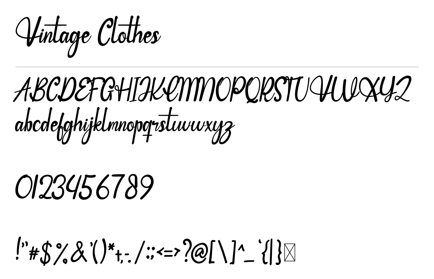Vintage Clothes Font preview