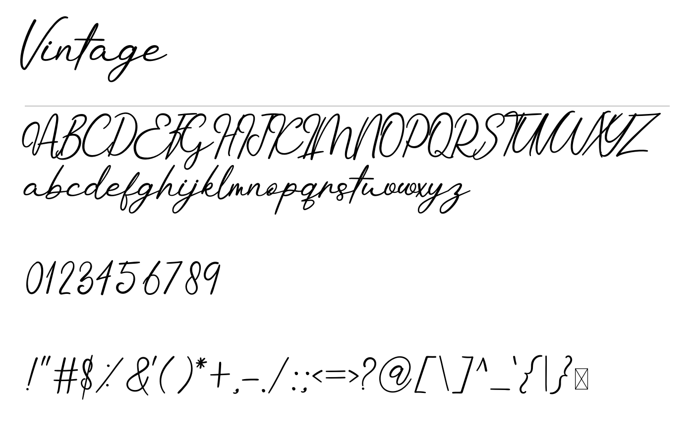 Vintage Font preview