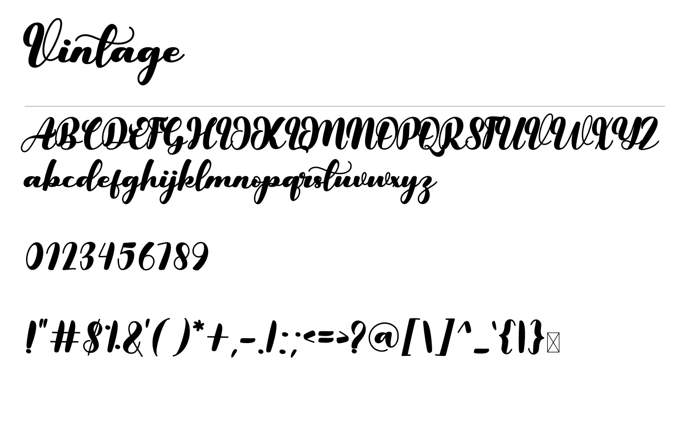Vintage Font preview