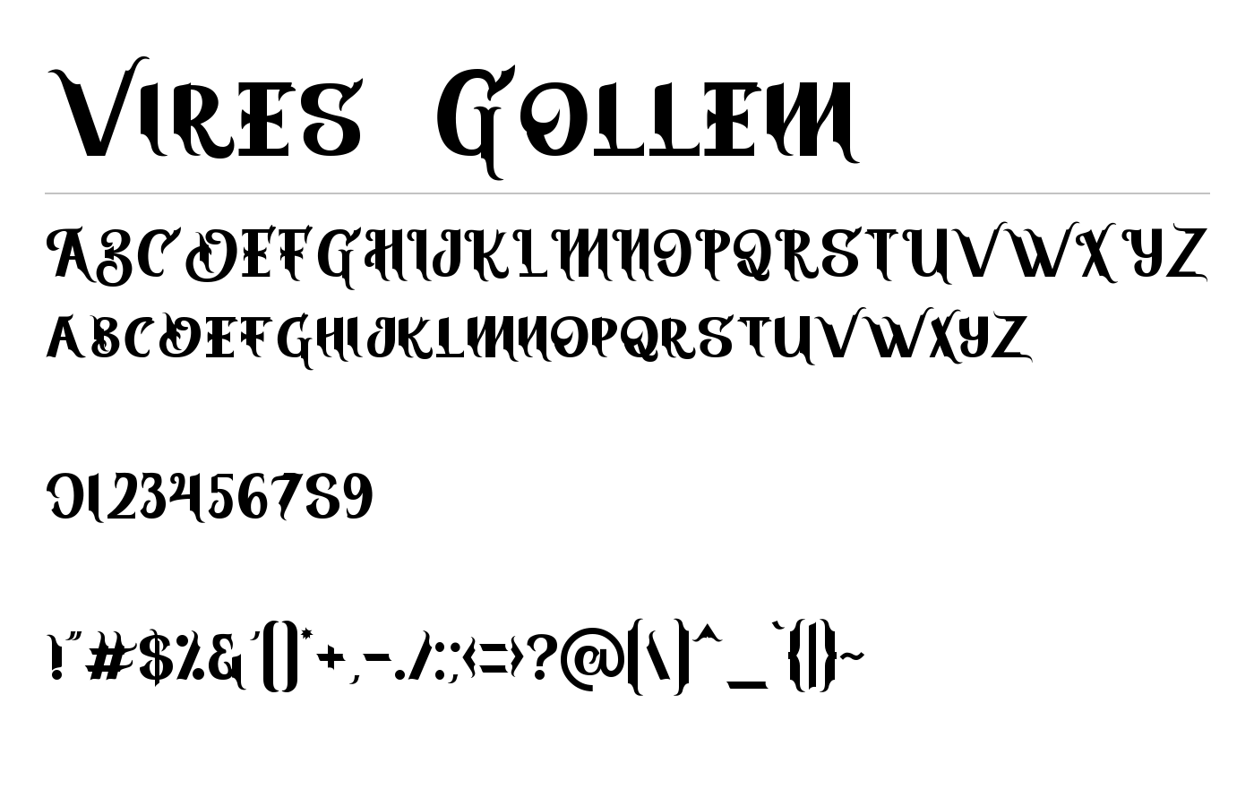 Vires Gollem Font preview